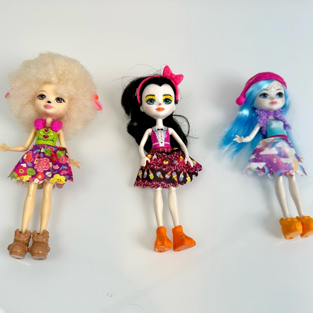 Lot  of 3 Enchantimals Lorna Lamb Mattel/ Preena Penguin/ Ohana